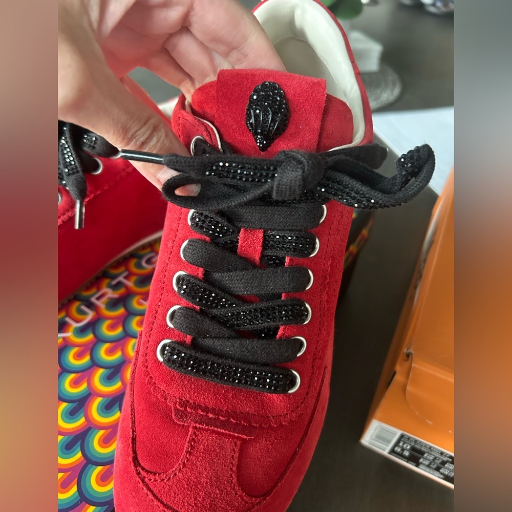 Kurt Geiger Red Sneakers with Black Laces